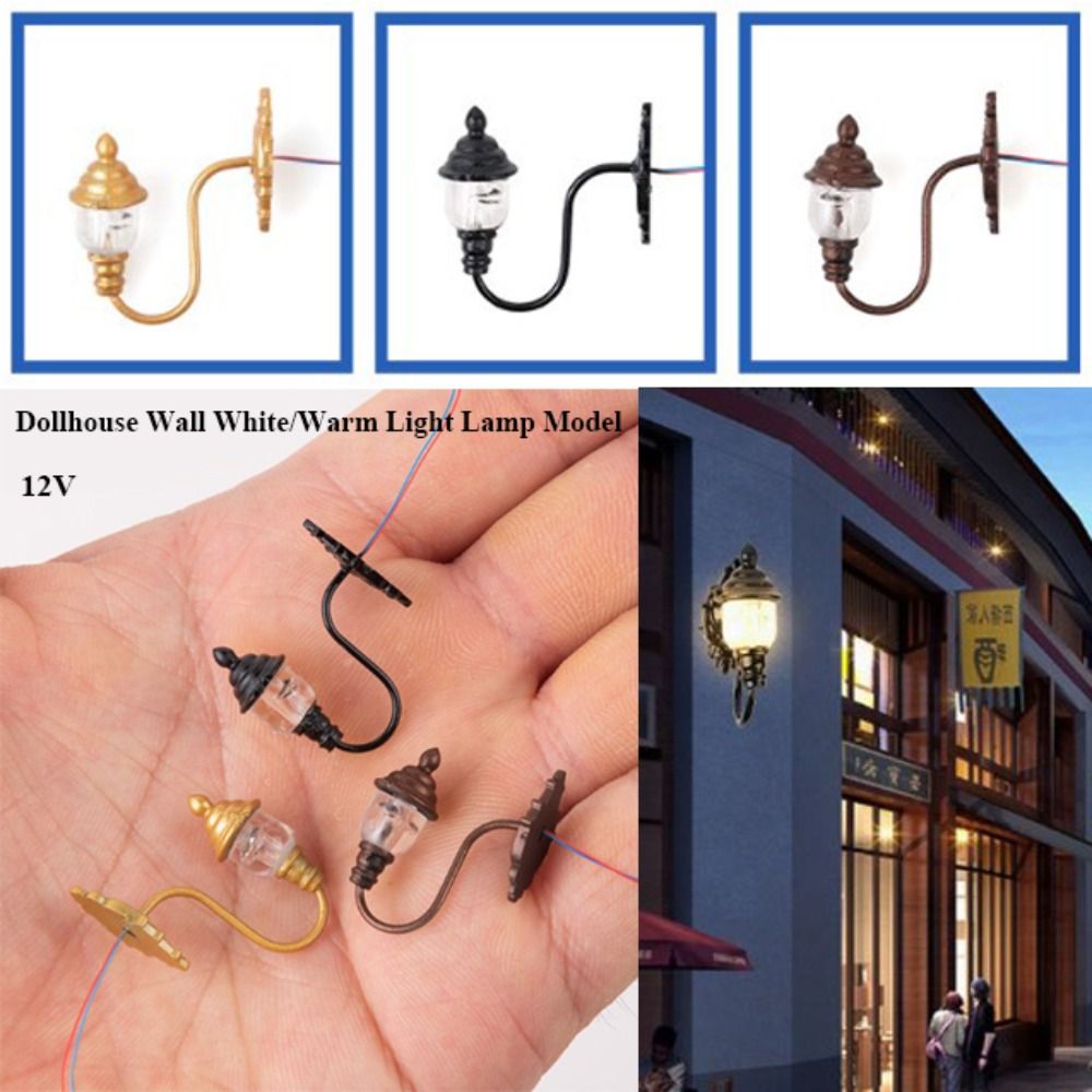 Lighting Decor House - 1.7*1.8cm/2.2*2.7cm Dollhouse Wall Lamp ABS Metal
