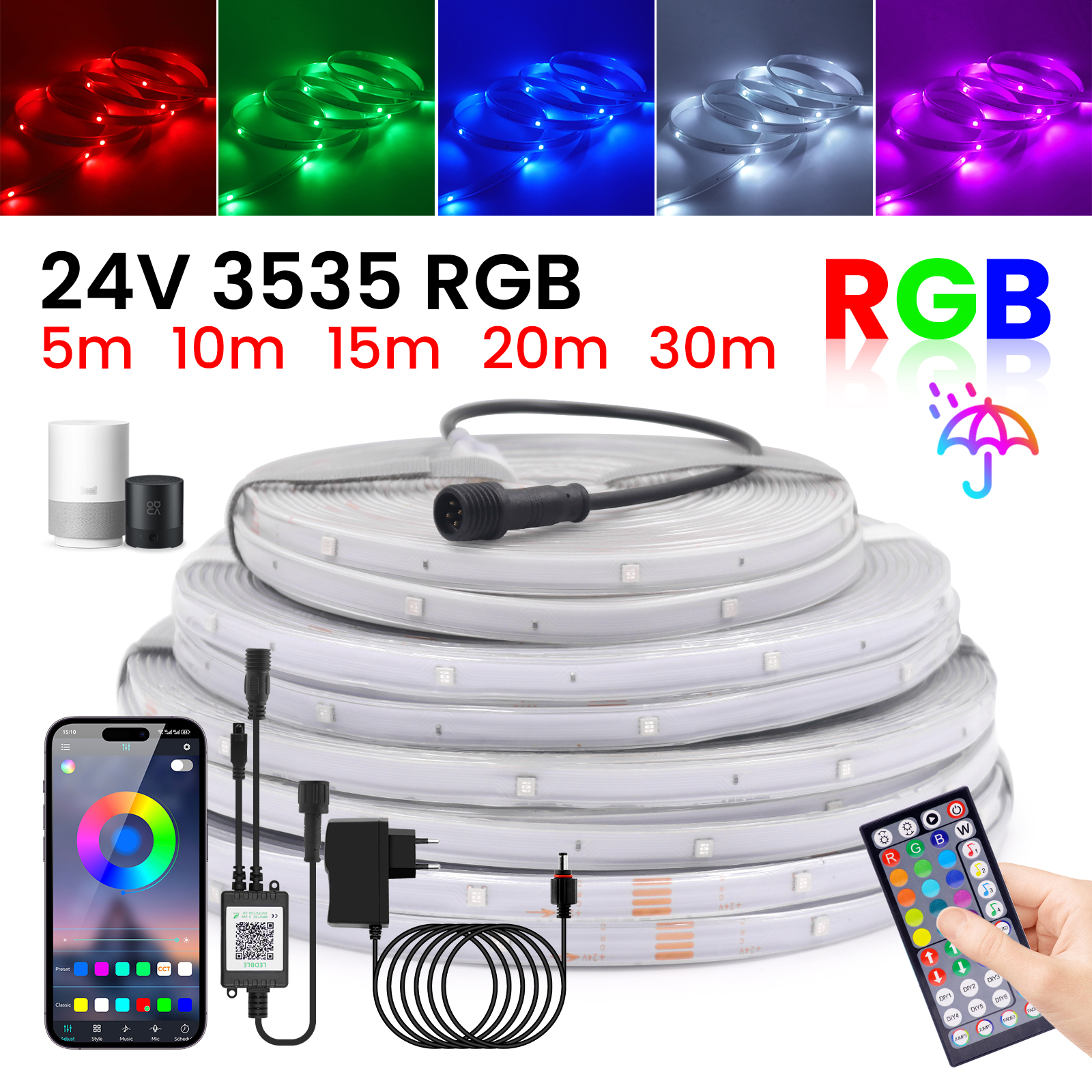 Decor Lighting Uk - 24V RGB LED Strip 5m 10m
