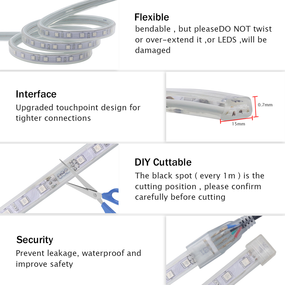 220V Bluetooth RGB Led Strip L - Decor Lighting Uk avis et prix