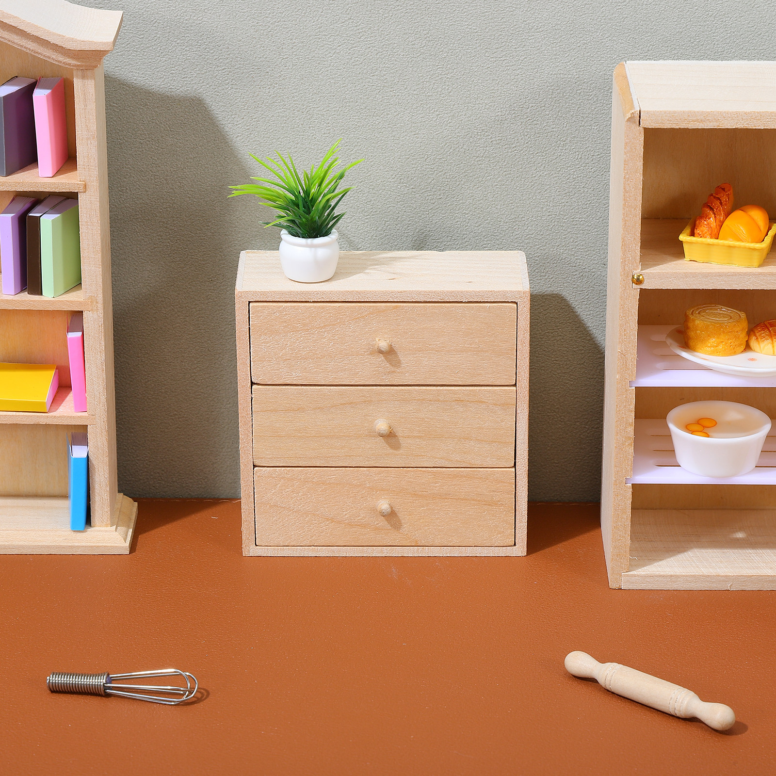 Mini House Wooden Cabinet 1:12 - Lighting Decor House avis et prix