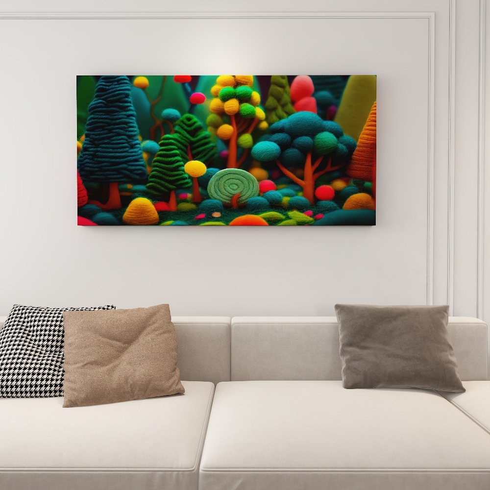 An abstract green tree canvas  - Lighting Tree Decor avis et prix