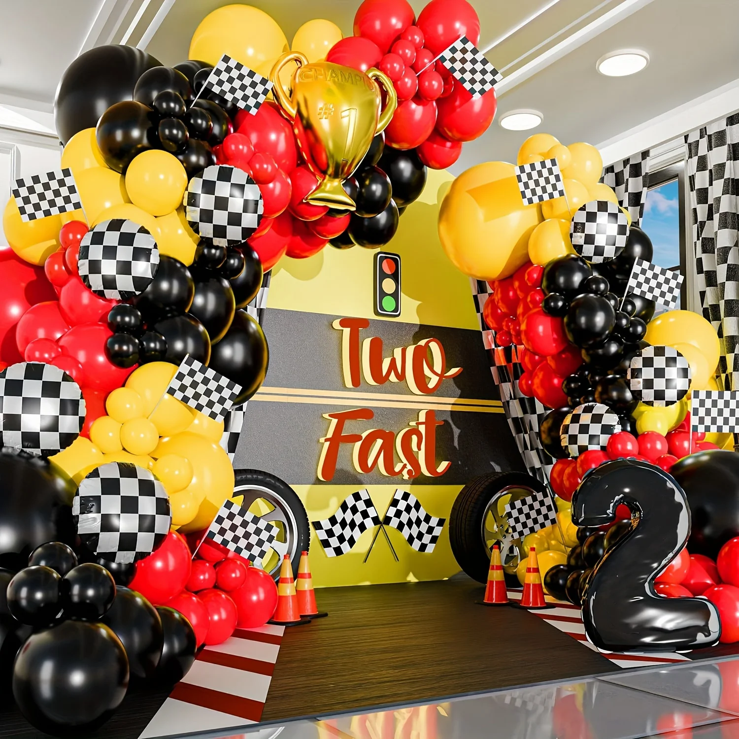 117pcs All-in-one Car Balloon  - Lighting Mcqueen Birthday Decor avis et prix