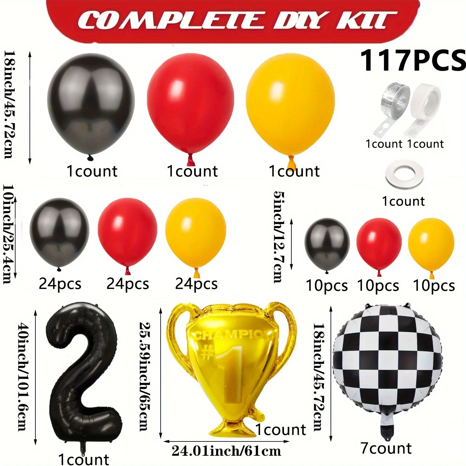 117pcs All-in-one Car Balloon  - Lighting Mcqueen Birthday Decor avis et prix