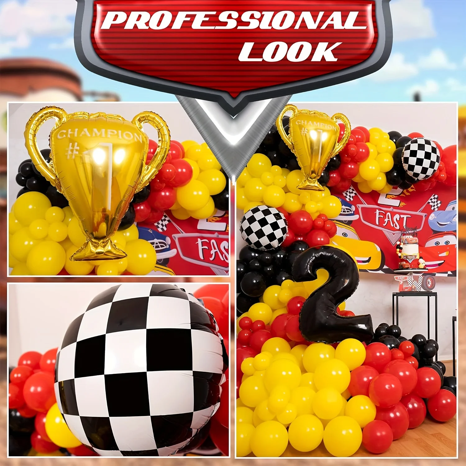 117pcs All-in-one Car Balloon  - Lighting Mcqueen Birthday Decor avis et prix