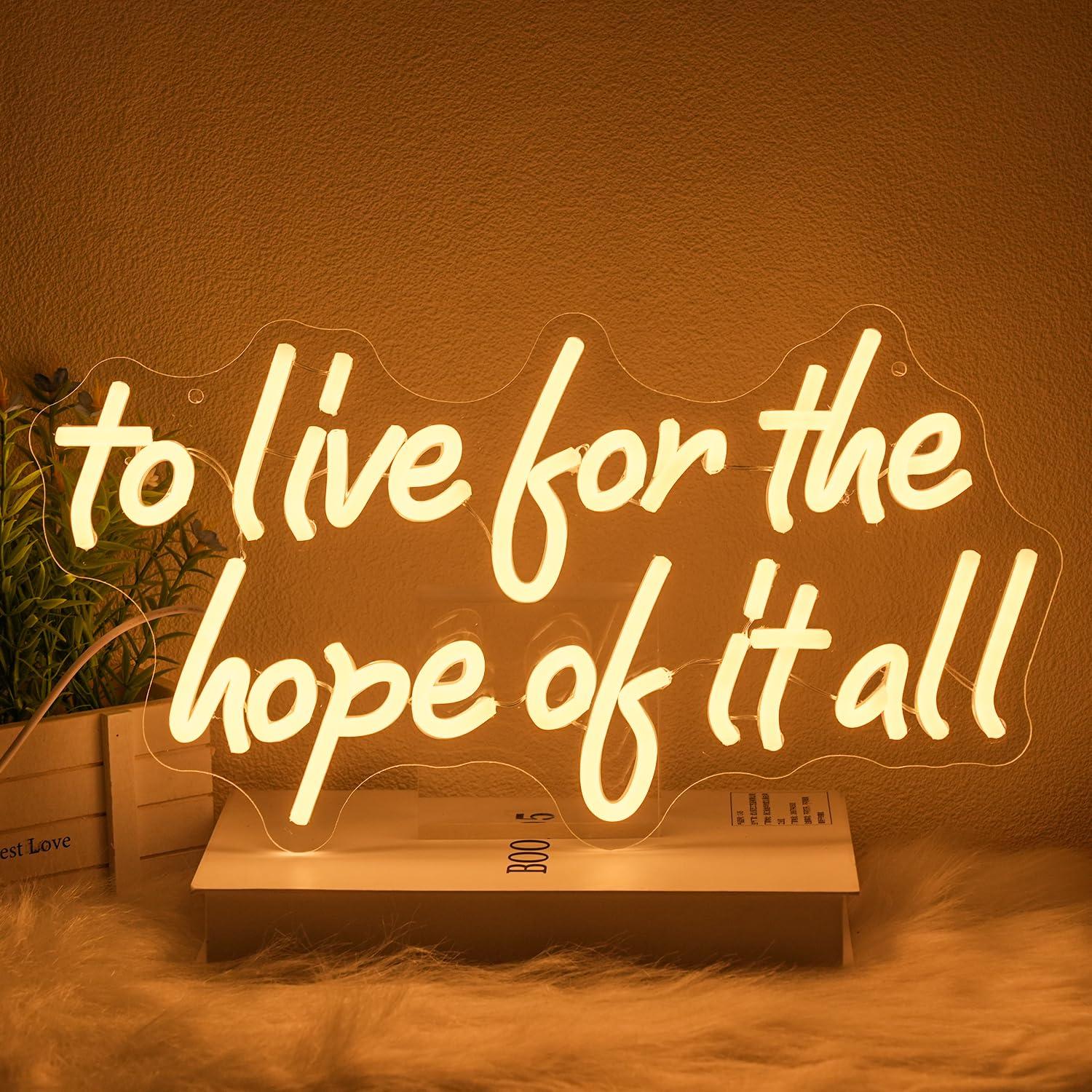 To Live For The Hope Of It All - Lighting Decor For Bedroom avis et prix