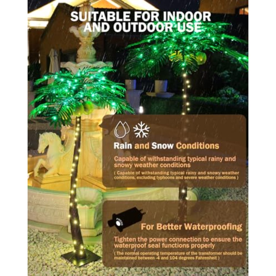 7ft Lighted Palm Tree with 208 - Lighting Tree Decor avis et prix