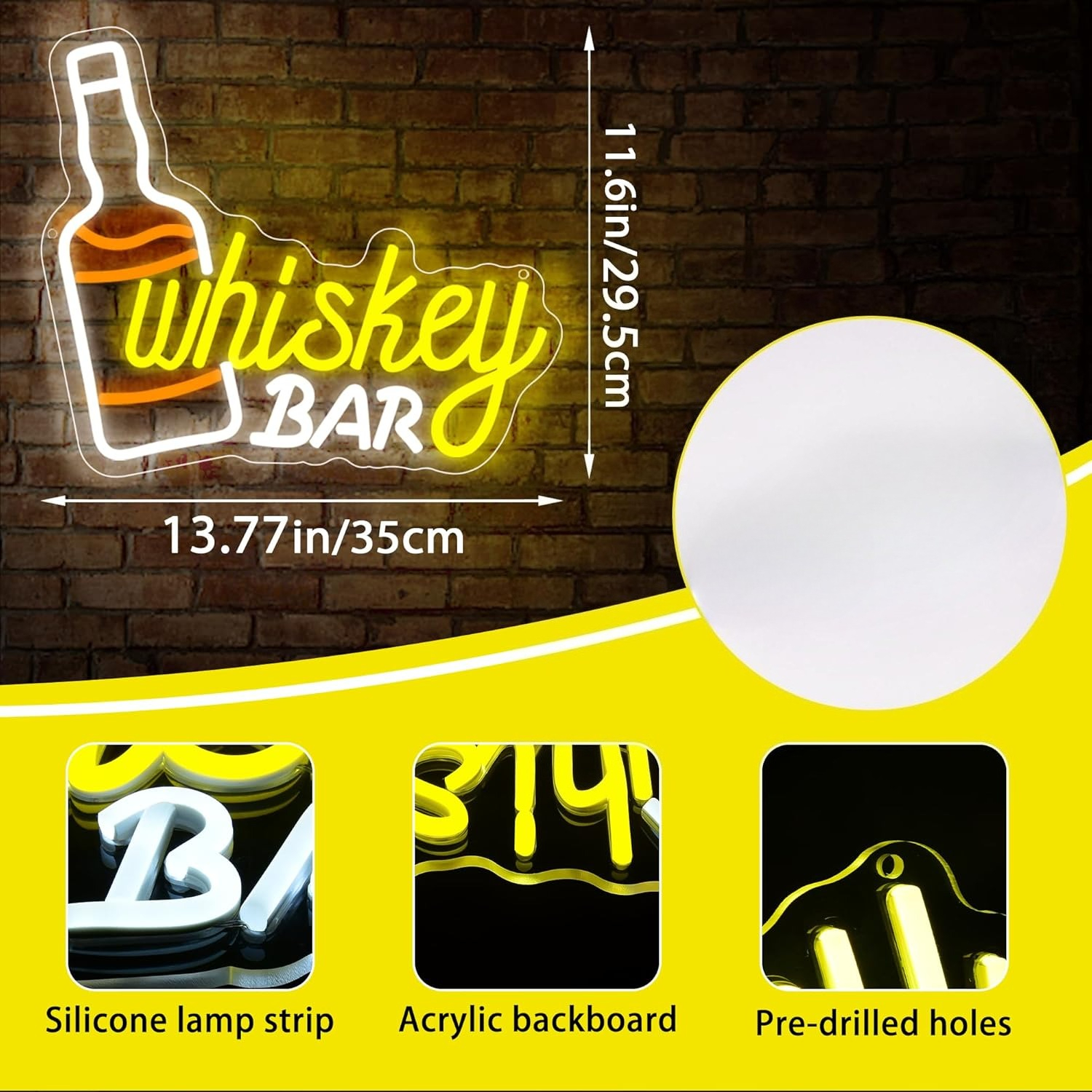 Whiskey Bar Neon Sign Business - Lighting Decor For Bedroom avis et prix