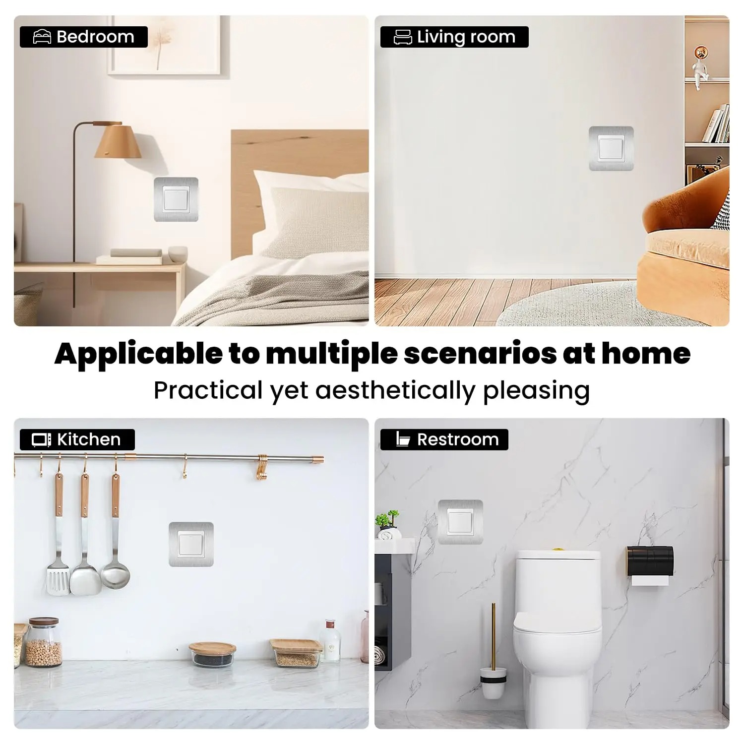 4pcs Silvery Self-Adhesive Lig - Decor Lighting Uk avis et prix