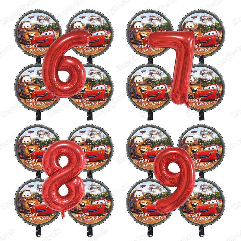 5pcs Cartoon Cars 32Inch Numbe - Lighting Mcqueen Birthday Decor avis et prix