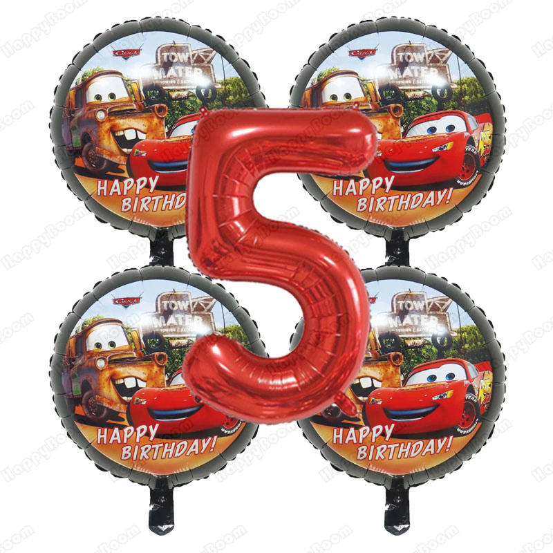5pcs Cartoon Cars 32Inch Numbe - Lighting Mcqueen Birthday Decor avis et prix