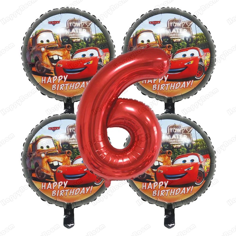 5pcs Cartoon Cars 32Inch Numbe - Lighting Mcqueen Birthday Decor avis et prix