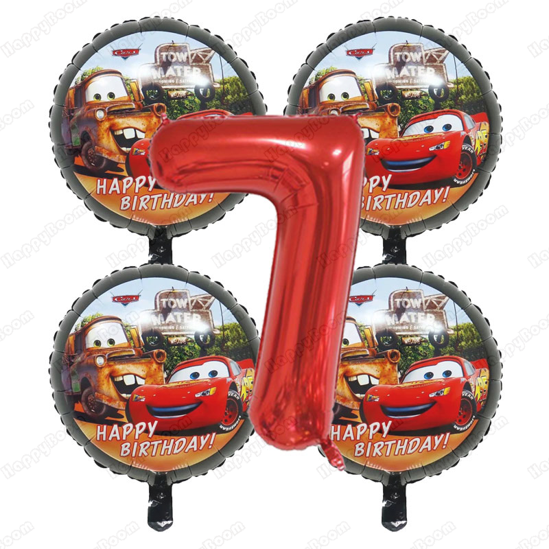 5pcs Cartoon Cars 32Inch Numbe - Lighting Mcqueen Birthday Decor avis et prix