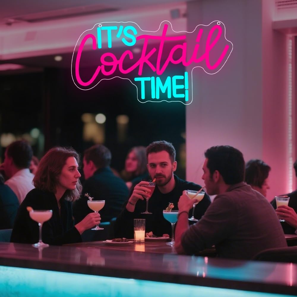 Cocktails Neon Sign USB Powere - Lighting Decor For Bedroom avis et prix