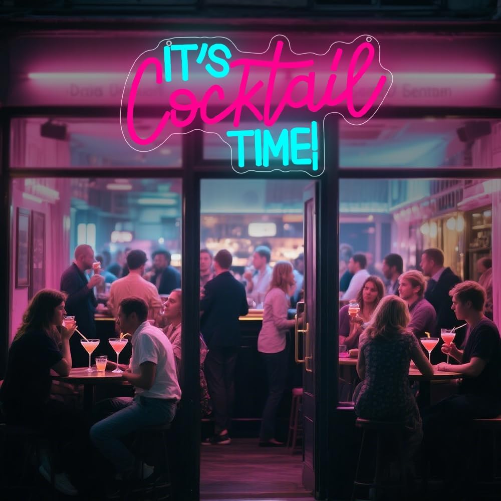 Cocktails Neon Sign USB Powere - Lighting Decor For Bedroom avis et prix