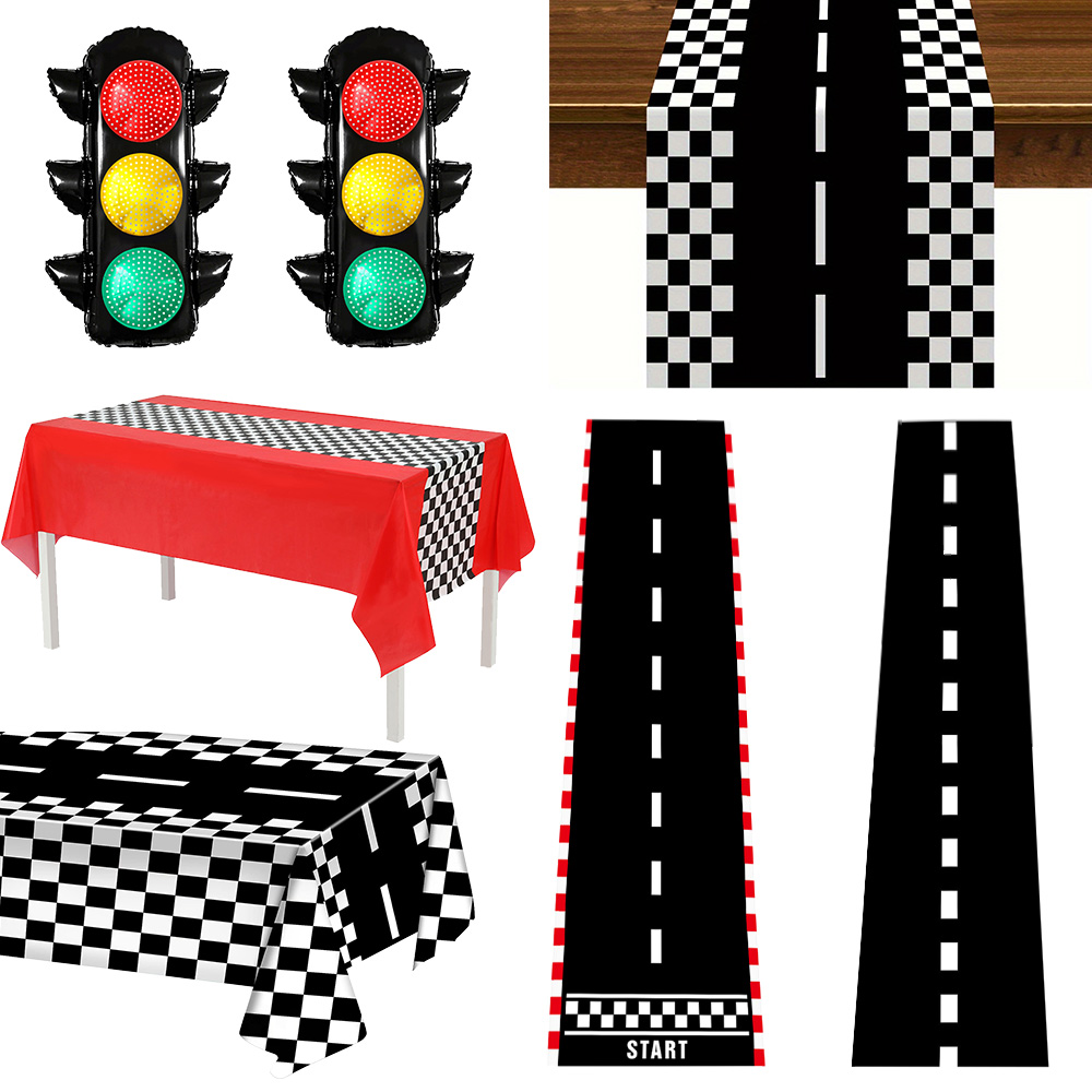 Racing Car Table Runner Tablec - Lighting Mcqueen Birthday Decor avis et prix