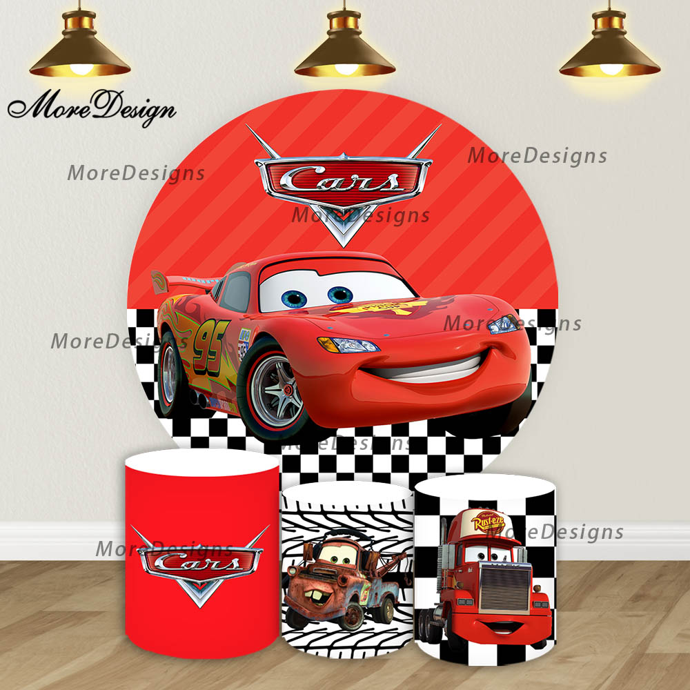 Mcqueen Car Round and Cylinder - Lighting Mcqueen Birthday Decor avis et prix