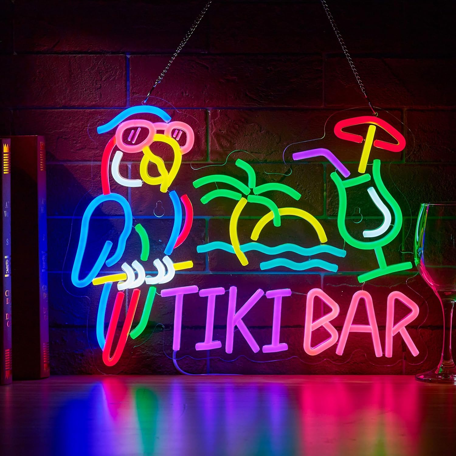 Tiki Bar Parrot Palm Tree Neon - Lighting Tree Decor avis et prix