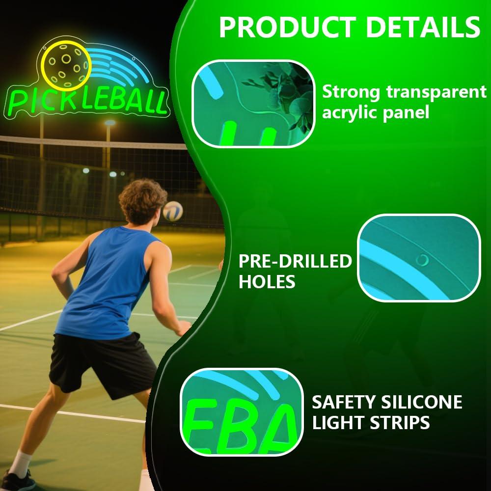 Pickleball Neon Sign USB Dimma - Lighting Decor For Bedroom avis et prix