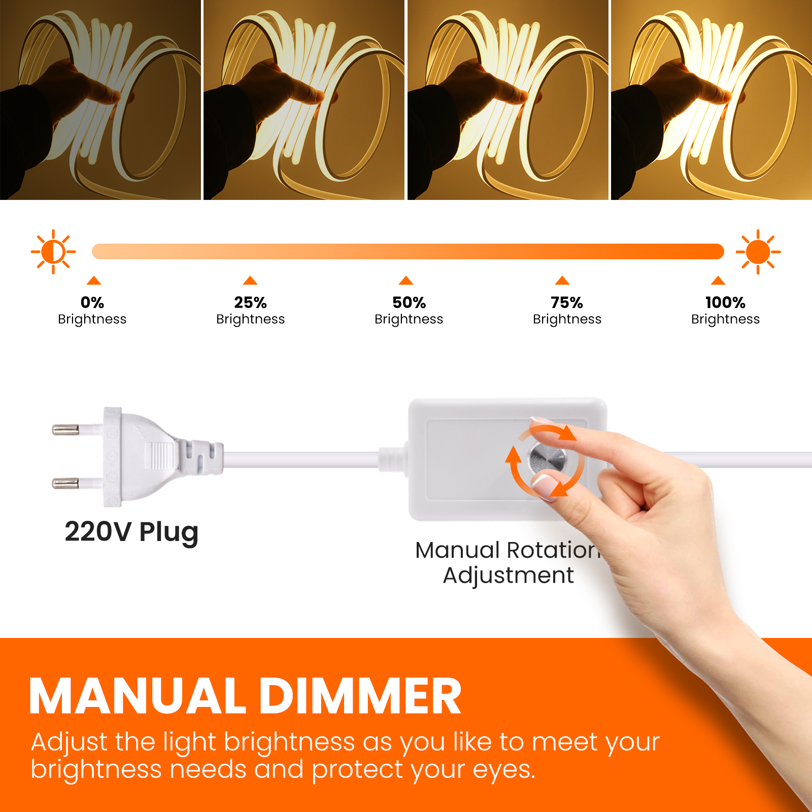 COB LED Strip 220V Dimmable EU - Decor Lighting Uk avis et prix