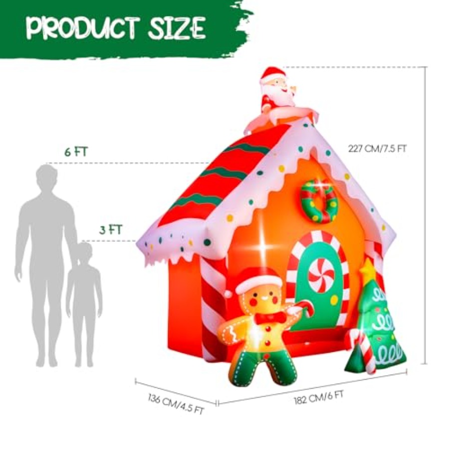 7.5 FT Tall Christmas Inflatab - Lighting Decor House avis et prix