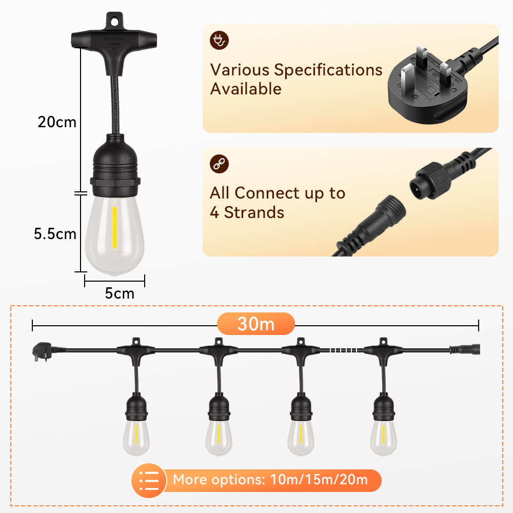 E27 Outdoor String Lights LED  - Decor Lighting Uk avis et prix