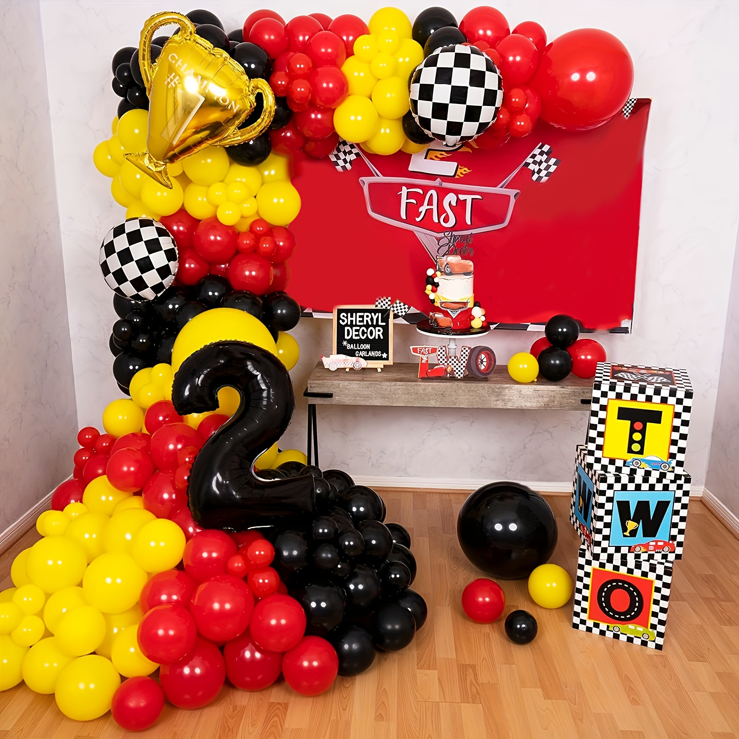 Car Garland and Arch Kit,perfe - Lighting Mcqueen Birthday Decor avis et prix
