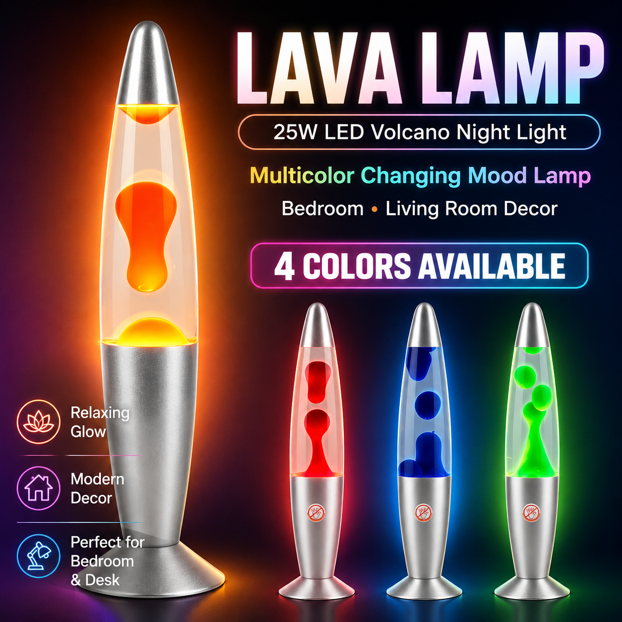 Lava Lamp 25W LED Volcano Nigh - Lava Lamp Desktop avis et prix