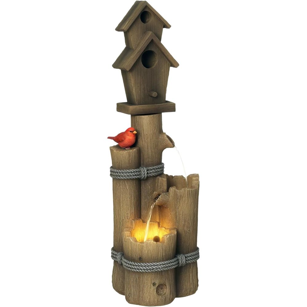 Brown 3-Tier Rustic Tree Trunk - Lighting Tree Decor avis et prix